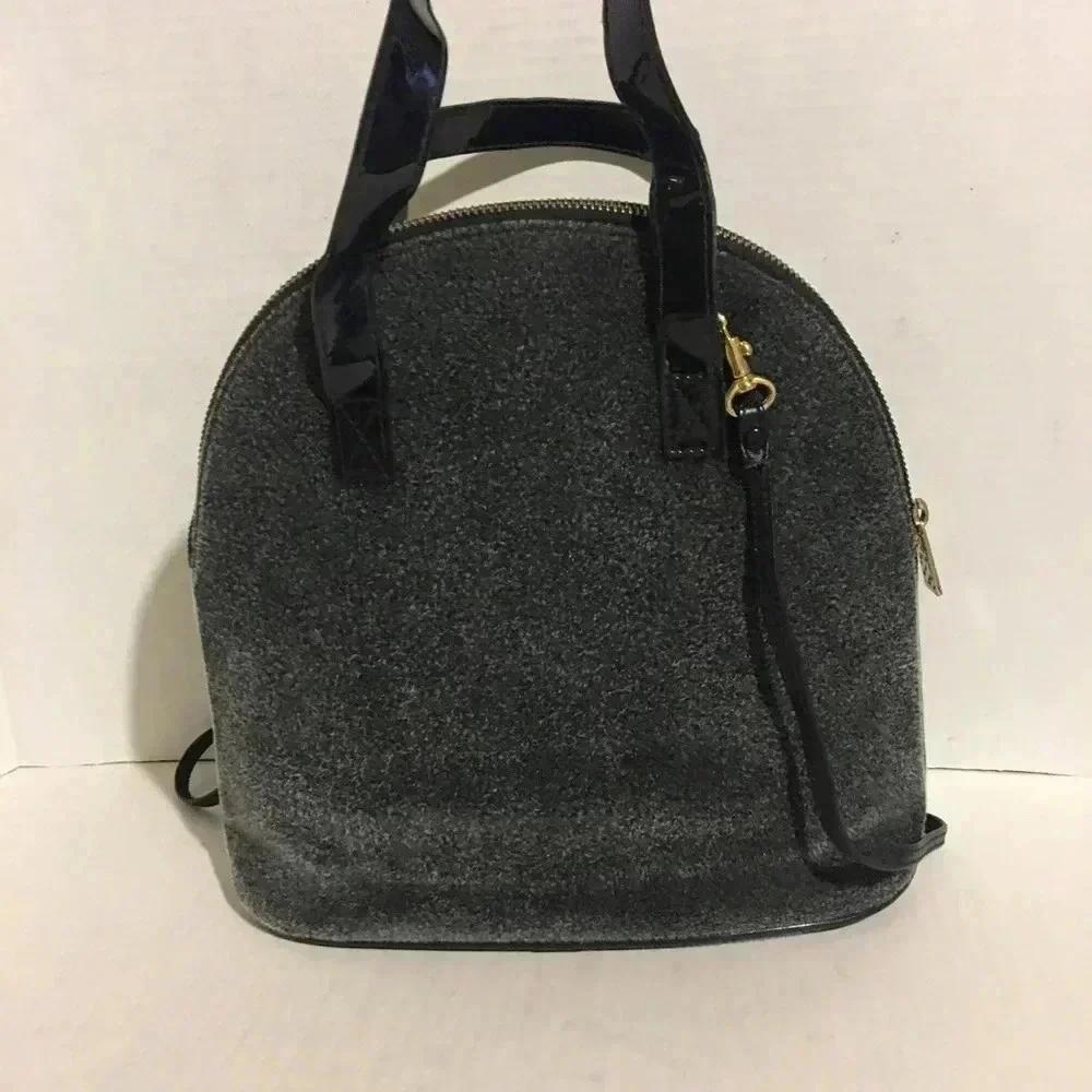 Nina ricci grey pony fur / leather satchel bag